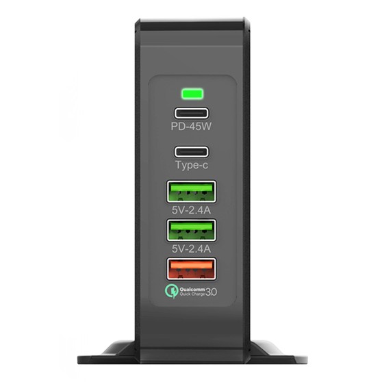 Зарядний пристрій SKY (H 01) QC/PD/TC/2USB (75W) Black