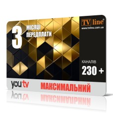 Карта оплаты - YOU TV (Максимальный) 3 месяца