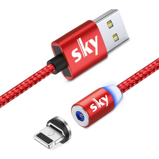 Магнитный кабель SKY apple-lightning (R) для зарядки (100 см) Red