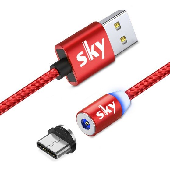 Магнитный кабель SKY type C (R) для зарядки (100 см) Red