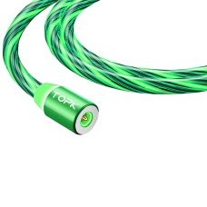 Магнітний кабель TOPK без конектора (RZ) для заряджання (100 см) Green
