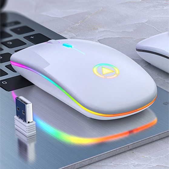 Миша бездротова SKY (A2) White, акумулятор, RGB