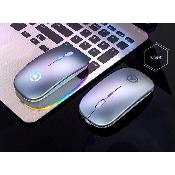 Мышь беспроводная SKY (A2-BT) Silver, аккумулятор, Bluetooth, RGB