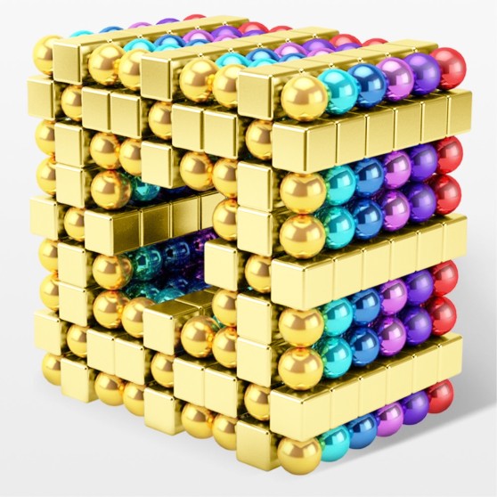 Магнітні кубики-головоломка SKY NEOCUBE (V5) комплект (216 шт) Light Gold