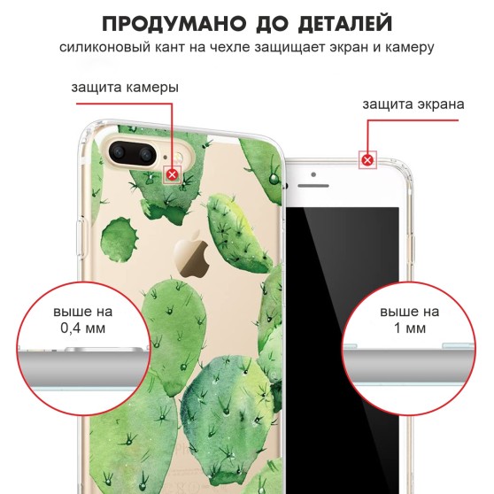 Чехол силиконовый TPU (iPhone SE 2020 / 8 / 7) SKY-ESR (X000Q9W99N) Transparent/Print