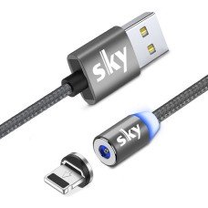 Магнитный кабель SKY apple-lightning (R) для зарядки (100 см) Grey