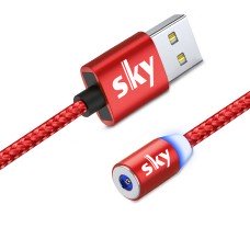 Магнітний кабель SKY без конектора (R) для заряджання (200 см) Red