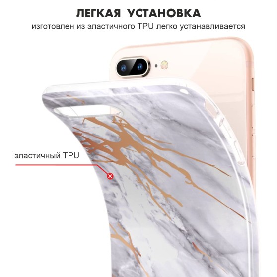 Чохол силіконовий TPU (iPhone SE 2020/8/7) SKY-ESR (X000Q9XPZF) Marble Grey