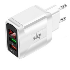 Зарядний пристрій SKY (AD 03) QC/USB (17W) White