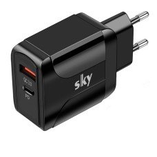 Зарядний пристрій SKY (A 04) QC/PD (18W) Black