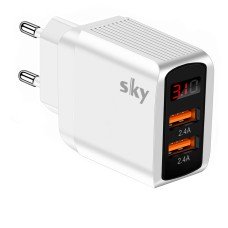Зарядное устройство SKY (ED 01) 2USB (12W) White