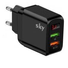 Зарядний пристрій SKY (ED 03) QC/USB (20W) Black
