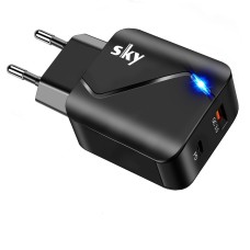 Зарядний пристрій SKY (F 01) QC/PD (18W) Black
