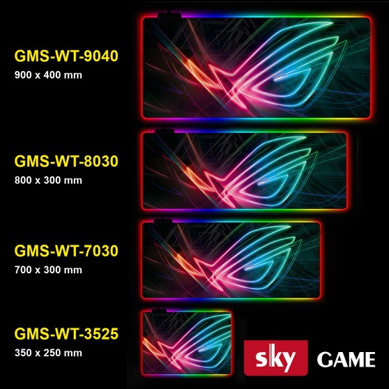 Геймерський килимок для мишки SKY (GMS-WT 8030/101) RGB підсвічування 80x30 см