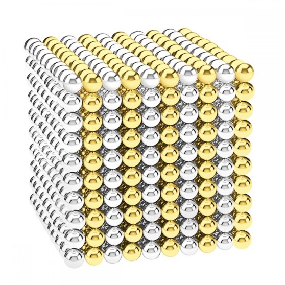 Магнітні кульки-головоломка SKY NEOCUBE (D5) комплект (1000 шт) Light Gold/Silver