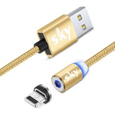 Магнитный кабель SKY apple-lightning R для зарядки 100 см Gold