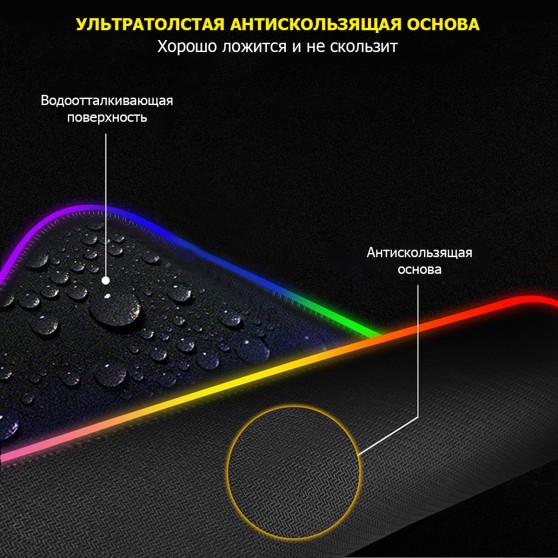 Геймерский коврик для мышки SKY (GMS-WT 8030/204) Ukraine / RGB подсветка / 80x30 см