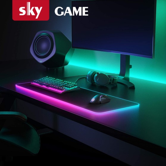 Геймерський килимок для мишки SKY (GMS-WT 12060/153) Hexagon / RGB підсвічування / 120x60 см