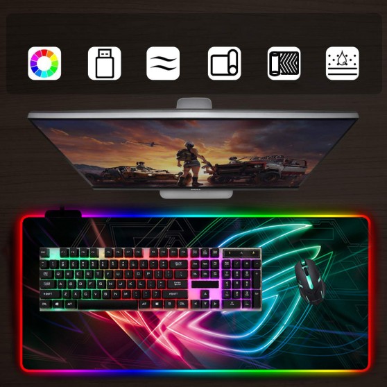 Геймерський килимок для мишки SKY (GMS-WT 8030/143) Gradient / RGB підсвічування / 80x30 см
