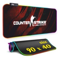 Геймерський килимок для мишки SKY (GMS-WT 9040/161) Counter Strike / RGB підсвічування / 90x40 см