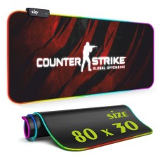 Геймерский коврик для мышки SKY (GMS-WT 8030/161) Counter Strike / RGB подсветка / 80x30 см