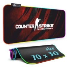 Геймерский коврик для мышки SKY (GMS-WT 7030/161) Counter Strike / RGB подсветка / 70x30 см