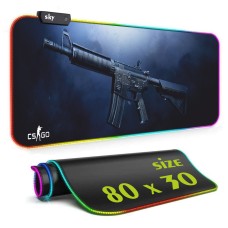 Геймерський килимок для мишки SKY (GMS-WT 8030/171) Counter Strike Gun / RGB підсвічування / 80x30 см