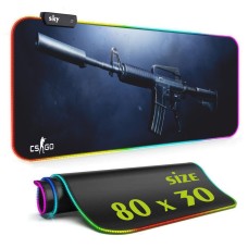Геймерський килимок для мишки SKY (GMS-WT 8030/172) Counter Strike Gun / RGB підсвічування / 80x30 см