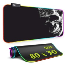 Геймерський килимок для мишки SKY (GMS-WT 8030/504) Skull / RGB підсвічування / 80x30 см