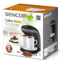 Кофеварка Sencor (SCE 2000BK) + 2 чашки