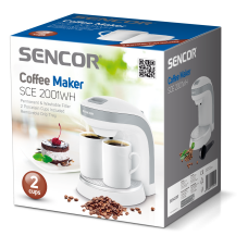 Кофеварка Sencor (SCE 2001WH) + 2 чашки