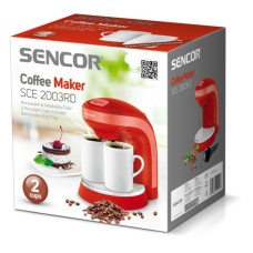 Кофеварка Sencor (SCE 2003RD) + 2 чашки