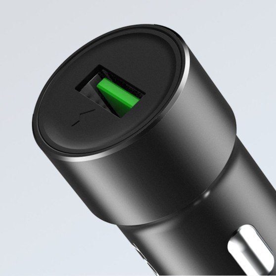 Автомобільний зарядний пристрій TOPK (BA B102Q) QC 3.0/1USB (30W) Black